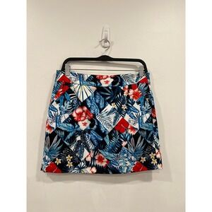 Loudmouth Womens Skort Hibiscus Tropical Floral Patchwork Golf Skirt Size 8